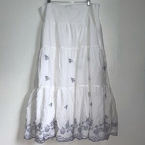 Lauren Ralph Lauren Flowy Beach Boho Cotton Midi Skirt Size 18